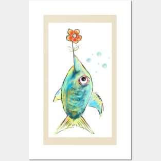 romantic fish Posters and Art